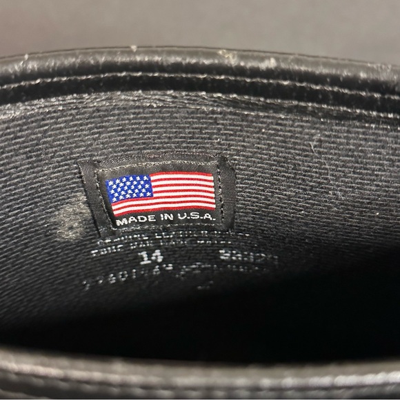 Vintage BMW Leather Riding Boots Men’s 14 Made In USA Black Logo Motorcycle - Picture 8 of 9